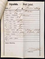 1865 Szegénységi és illetőségi bizonyítvány és fejcédula