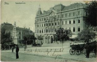 1905 Pécs, Takarékpénztár, Neumann üzlete, Szentháromság szobor (EK)