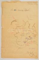 cca 1900-1920 15 db kézzel rajzolt katonai térkép I. világháborús és korábbi csaták helyszíneivel / ...