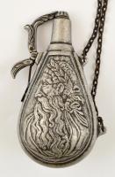 Fém lőportartó, replika, h: 15 cm