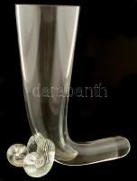 Üveg ivókürt, kis kopásnyomokkal, m: 19,5 cm