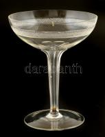 Art deco pezsgőspoharak, 4 db, apró hibákkal, m: 14 cm