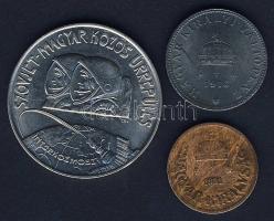 1916. 20f + 1931. 2f + 1980. 100Ft "Szovjet-magyar közös űrrepülés" T:2,3