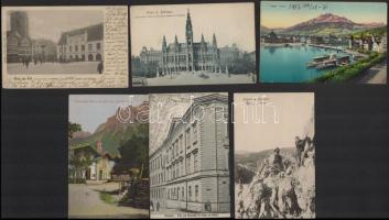 53 db RÉGI külföldi városképes lap: osztrák, svájci, német / 53 pre-1945 European town-view postcard...