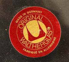 Walther-Glas virágmintás szív alakú üvegtál, jelzett, hibátlan, 15×16 cm