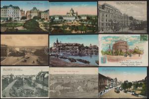 23 db RÉGI lengyel városképes lap, némelyik hátán katonai pecsét / 23 pre-1945 Polish town-view postcards, some with military cancellations