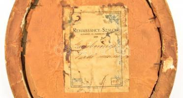 Ovális fa képkeret, nyomattal, belső méret: 24×18 cm, külső méret: 32×23 cm