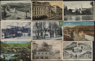 33 db RÉGI kárpátaljai városképes lap turistaházakkal: Munkács, Ungvár, Rahó, Kőrösmező, Szolyva, Beregszász / 33 pre-1945 Transcarpathian town-view postcards with tourist houses: Mukachevo, Uzhhorod, Rakhiv, Yasinya, Svalyava, Berehove