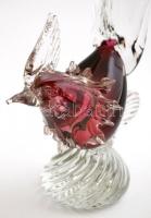 Archimede Seguso: Fújt aranyfácán, plasztikus rátétekkel, több rétegű, két helyen köszörülés nyomaiv...