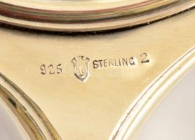 Ezüst pipere készlet: Tükör 30 cm, két kefe. Jelzett, hibátlan