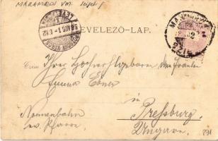 1898 Máramarossziget, Sighetu Marmatiei; Vármegyeháza, Kir. törvényszék és takarékpénztár, Reformátu...