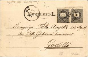 1899 Érsekújvár, Nové Zámky; Kossuth Lajos tér,  Nagy templom, vasútállomás / square, church, railwa...