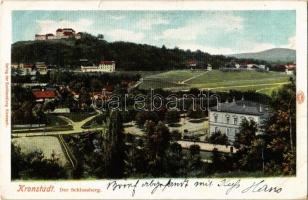 1902 Brassó, Kronstadt, Brasov; Fellegvár. Hiemisch / Der Schlossberg / Cetatuia / castle (kis szakadás / small tear)