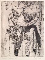 Finta Edit (1945 - ): Évszakok. Rézkarc, papír, jelzett. 33x24 cm
