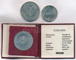 1982. 100Ft Cu-Ni "Labdarúgó világbajnokság 1982" eredeti tokban, tanúsítvánnyal + 1986. 1...