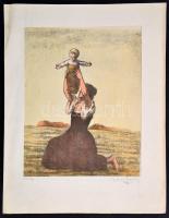 Barta Ernő (1878-1956): Anya, gyermekével. Litográfia, papír, jelzett, sorszámozott, 29x23 cm