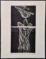 Finta Edit (1945 - ): Petőfi Sándor: Az Apostol. Rézkarc, papír, jelzett. 28x14 cm