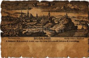 Budapest, Buda 1650, látkép, vár, Budavára, Azzóváros, Zsidó- vagy Víziváros, külváros, Gellérthegy, L. Kaucky kiadása Prágában