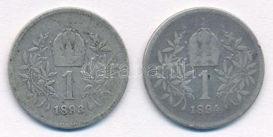 Ausztria 1893-1894. 1K Ag "Ferenc József" (2xklf) T:3
Austria 1893-1894. 1 Corona Ag &quo...