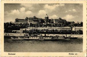 1945 Budapest I. Királyi vár, Visegrád oldalkerekes gőzös (EB)