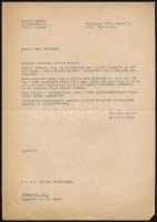 Ascher Oszkár (1897-1965) 2db, saját kézzel aláírt levele Vas Zoltán (1903-1983) író, 56-os állammin...