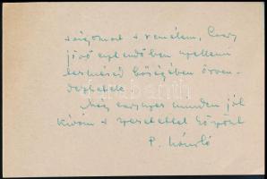 1960 Passuth László (1900-1979) író saját kezűleg írt levele Vas Zoltán (1903-1983) író, '56-os...