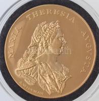 1741. Mária Terézia pozsonyi koronázása aranyozott fém emlékérem replika UP jelzéssel (40mm) T:PP