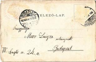 1904 Dobogókő (Pilisszentkereszt), Thirring szikla, Báró Eötvös Loránd menedékház, északi kilátás, k...