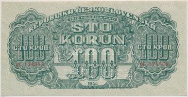 Csehszlovákia 1944. 100K minta perforációval T:II Czechoslovakia 1944. 100 Korun specimen with perforation C:XF