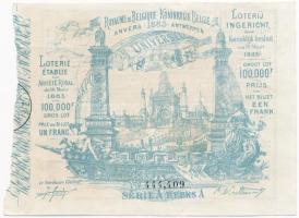 Belgium 1885. 1Fr sorsjegy T:III Belgium 1885. 1 Franc lottery ticket C:F