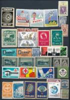 Levélzárók, segélybélyegek, tagsági bélyegek, összesen 100 db bélyeg A4-es berakólapon