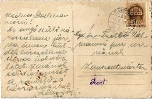 1941 Dés, Dej; Szamos híd, folyóparton magyar katonák / Somes bride, Hungarian soldiers on the river...