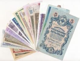 18db-os vegyes külföldi bankjegy tétel, közte Oroszország, Németország, Jugoszlávia, Szlovákia T:III...