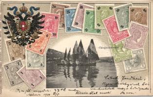 Abbazia with Austrian stamps Emb. Litho