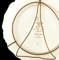 Limoges (Jammet seignolles) virág mintás falitányér, részben kézzel festett, jelzett, apró kopásnyom...