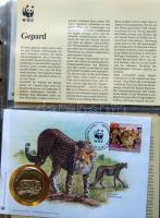 Érmés, bélyeges boríték gyűjtemény, egész világ "30 éves a WWF" 18klf db,10db klf zsetonna...