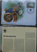 Érmés, bélyeges boríték gyűjtemény, egész világ "30 éves a WWF" 18klf db,10db klf zsetonna...