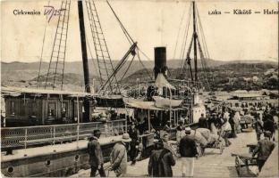 1913 Crikvenica, Cirkvenica; Luka / kikötő, gőzhajók és áruszállítók / Hafen / port, steamships and load transport