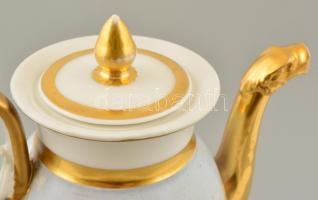 Antik kávéskanna, jelzés nélkül, kézzel festett, restaurált, m:26 cm