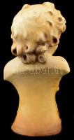 Jelzett puttó büszt, kézzel festett, kopás nyomokkal, m: 17 cm