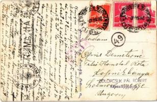 1942 Giurgiu, Gyurgyevó; Turnul Ceasornicului / street view with clock tower. photo (EK)