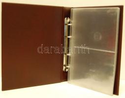 Dekoratív album érmés borítékokhoz, bordó színben, tokkal, 32 férőhellyel, újszerű állapotban