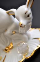 Capodimonte őzike Swarovski csiszolt üveg kristállyal, kézzel festett, jelzett, apró kopásnyomokkal,...