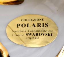 Capodimonte őzike Swarovski csiszolt üveg kristállyal, kézzel festett, jelzett, apró kopásnyomokkal,...