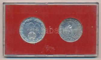 1970. 50Ft Ag + 100Ft Ag "Felszabadulás" pár, eredeti, MNB plasztiktokban T:BU patina 
Ad...