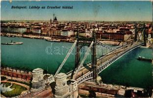 1916 Budapest, Látkép az Erzsébet híddal + K.u.K. Zensurstelle Oderberg (Rb)