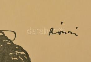 1913 Rippl-Rónai József (1861-1927): Ülő akt. Cinkográfia, papír, jelzett a cinkográfián, 26×22 cm (...