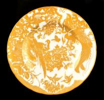Royal Crown Derby Gold Aves mintás tál, matricás, apró kopásnyomokkal, d: 27 cm