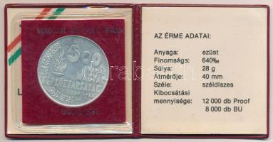 1984. 500Ft Ag "Nyári Olimpiai Játékok - Los Angeles" eredeti tokban, tanúsítvánnyal T:BU ...