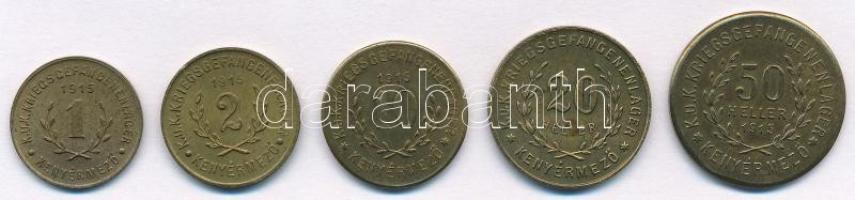 Kenyérmező / Hadifogolytábor 1915. 1f-50f Cu (5xklf) T:1-,2